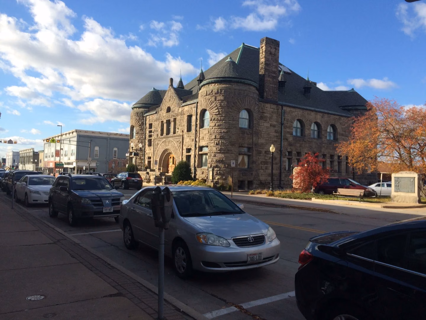 The sandstone Mabel Tainter Center for the Arts on Main Street in Menomonie.